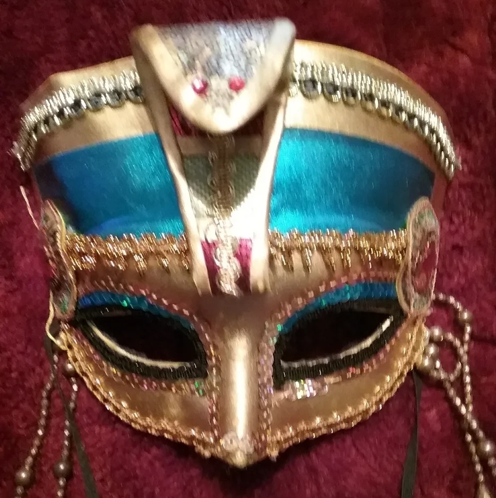 Beautiful bright colored bling mask